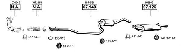 ASMET FO071095 Exhaust System